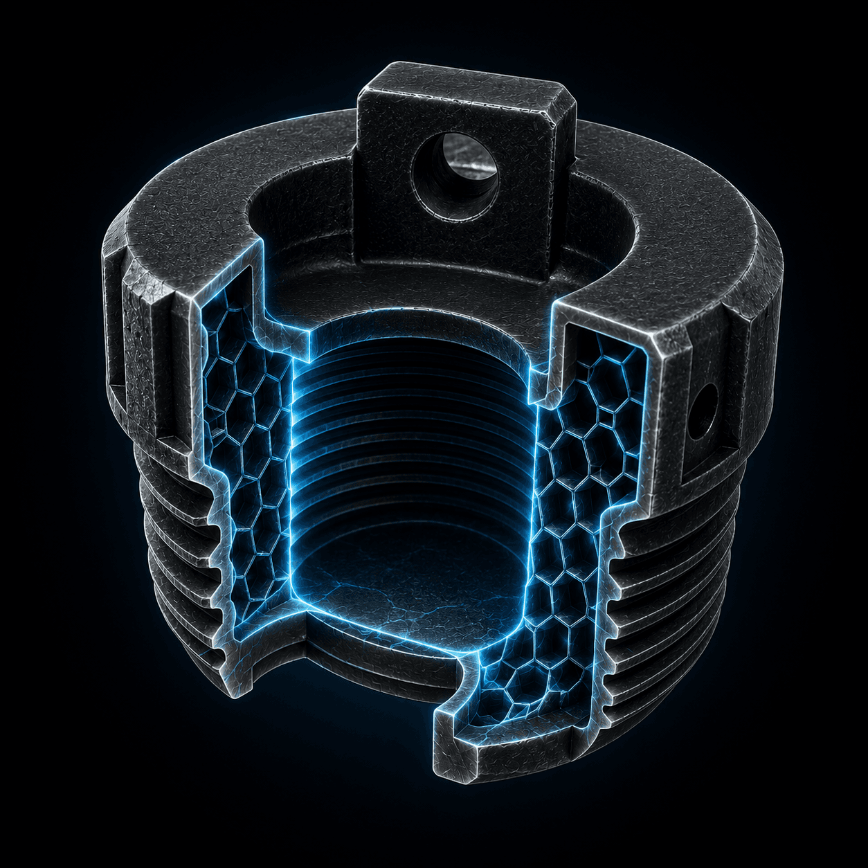 Pieza técnica industrial impresa en 3D